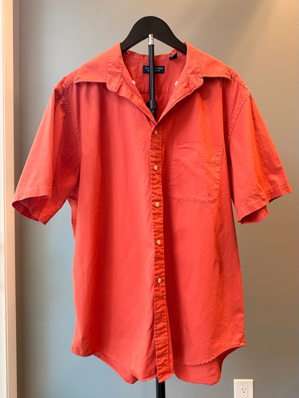 Roundtree & Yorke Cotton Button-Up Shirt Men's L Party Summer Beach Casual Dad